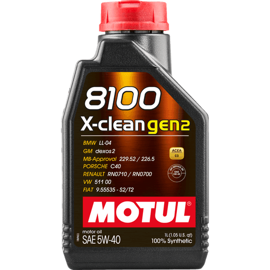 Motul 8100 X-Clean Gen2 SAE 5W40 Full Synthetic 4 Liters Engine Motor Oil  4x1L